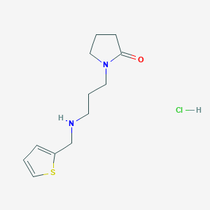 molecular formula C12H19ClN2OS B4748296 1-{3-[(2-thienylmethyl)amino]propyl}-2-pyrrolidinone hydrochloride 