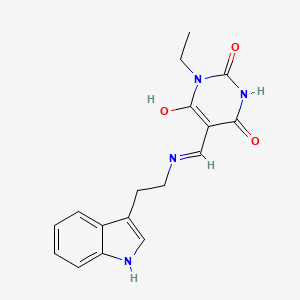 molecular formula C17H18N4O3 B4748304 1-ethyl-5-({[2-(1H-indol-3-yl)ethyl]amino}methylene)-2,4,6(1H,3H,5H)-pyrimidinetrione 