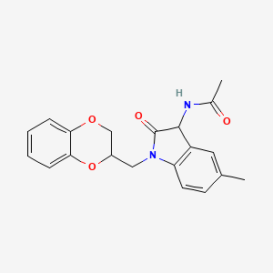 N-[1-(2,3-dihydro-1,4-benzodioxin-2-ylmethyl)-5-methyl-2-oxo-2,3-dihydro-1H-indol-3-yl]acetamide