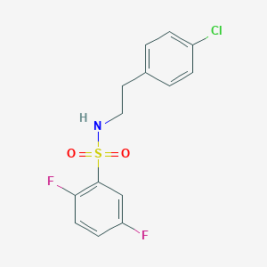 molecular formula C14H12ClF2NO2S B4748309 N-[2-(4-chlorophenyl)ethyl]-2,5-difluorobenzenesulfonamide 