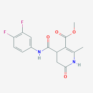 molecular formula C15H14F2N2O4 B4748315 methyl 4-{[(3,4-difluorophenyl)amino]carbonyl}-2-methyl-6-oxo-1,4,5,6-tetrahydro-3-pyridinecarboxylate 