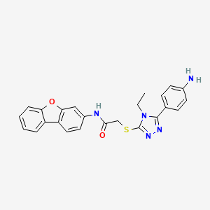 molecular formula C24H21N5O2S B4748322 2-{[5-(4-aminophenyl)-4-ethyl-4H-1,2,4-triazol-3-yl]thio}-N-dibenzo[b,d]furan-3-ylacetamide 