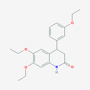molecular formula C21H25NO4 B4748340 6,7-diethoxy-4-(3-ethoxyphenyl)-3,4-dihydro-2(1H)-quinolinone 