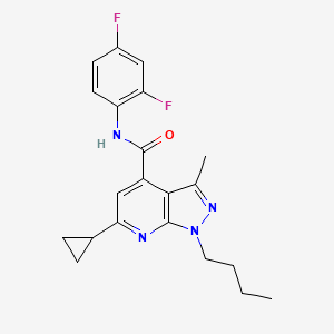 molecular formula C21H22F2N4O B4748353 1-butyl-6-cyclopropyl-N-(2,4-difluorophenyl)-3-methyl-1H-pyrazolo[3,4-b]pyridine-4-carboxamide 