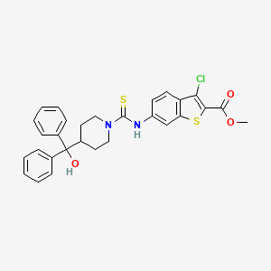 molecular formula C29H27ClN2O3S2 B4748367 methyl 3-chloro-6-[({4-[hydroxy(diphenyl)methyl]-1-piperidinyl}carbonothioyl)amino]-1-benzothiophene-2-carboxylate 