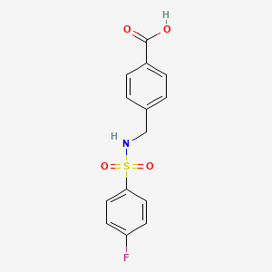 molecular formula C14H12FNO4S B4748388 4-({[(4-fluorophenyl)sulfonyl]amino}methyl)benzoic acid 