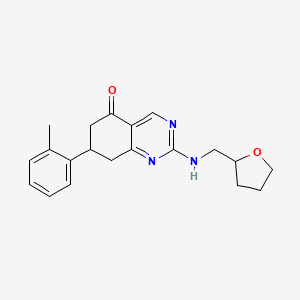 molecular formula C20H23N3O2 B4748394 7-(2-methylphenyl)-2-[(tetrahydro-2-furanylmethyl)amino]-7,8-dihydro-5(6H)-quinazolinone 