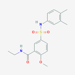 molecular formula C18H22N2O4S B4748415 5-{[(3,4-dimethylphenyl)amino]sulfonyl}-N-ethyl-2-methoxybenzamide 