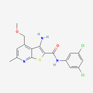 molecular formula C17H15Cl2N3O2S B4748421 3-amino-N-(3,5-dichlorophenyl)-4-(methoxymethyl)-6-methylthieno[2,3-b]pyridine-2-carboxamide 