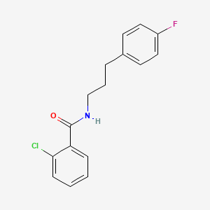 molecular formula C16H15ClFNO B4748426 2-chloro-N-[3-(4-fluorophenyl)propyl]benzamide 