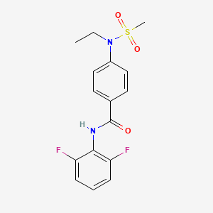molecular formula C16H16F2N2O3S B4748446 N-(2,6-difluorophenyl)-4-[ethyl(methylsulfonyl)amino]benzamide 