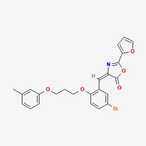 molecular formula C24H20BrNO5 B4748500 4-{5-bromo-2-[3-(3-methylphenoxy)propoxy]benzylidene}-2-(2-furyl)-1,3-oxazol-5(4H)-one 