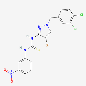 molecular formula C17H12BrCl2N5O2S B4748528 N-[4-bromo-1-(3,4-dichlorobenzyl)-1H-pyrazol-3-yl]-N'-(3-nitrophenyl)thiourea 