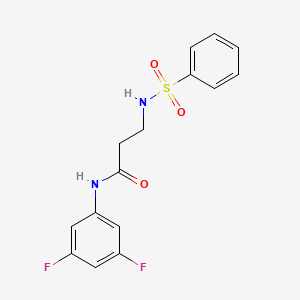 molecular formula C15H14F2N2O3S B4748570 N~1~-(3,5-difluorophenyl)-N~3~-(phenylsulfonyl)-beta-alaninamide 