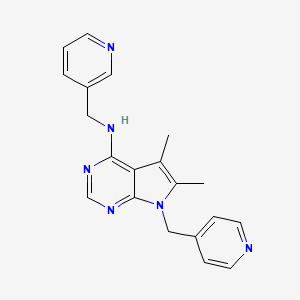 molecular formula C20H20N6 B4748586 5,6-dimethyl-N-(3-pyridinylmethyl)-7-(4-pyridinylmethyl)-7H-pyrrolo[2,3-d]pyrimidin-4-amine 