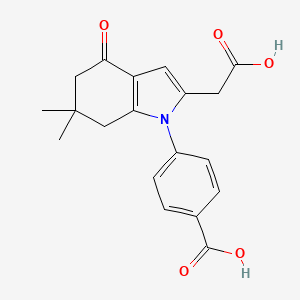molecular formula C19H19NO5 B4748594 4-[2-(carboxymethyl)-6,6-dimethyl-4-oxo-4,5,6,7-tetrahydro-1H-indol-1-yl]benzoic acid 