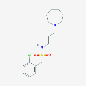 molecular formula C16H25ClN2O2S B4748595 N-[3-(1-azepanyl)propyl]-1-(2-chlorophenyl)methanesulfonamide 