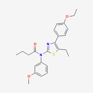 molecular formula C24H28N2O3S B4748601 N-[4-(4-ethoxyphenyl)-5-ethyl-1,3-thiazol-2-yl]-N-(3-methoxyphenyl)butanamide 