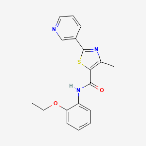 molecular formula C18H17N3O2S B4748604 N-(2-ethoxyphenyl)-4-methyl-2-(3-pyridinyl)-1,3-thiazole-5-carboxamide 