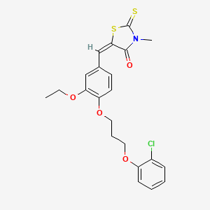 molecular formula C22H22ClNO4S2 B4748606 5-{4-[3-(2-chlorophenoxy)propoxy]-3-ethoxybenzylidene}-3-methyl-2-thioxo-1,3-thiazolidin-4-one 