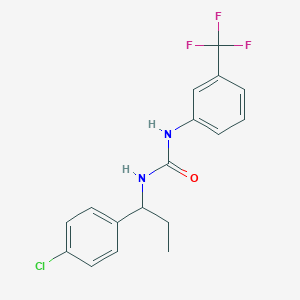 molecular formula C17H16ClF3N2O B4748628 N-[1-(4-chlorophenyl)propyl]-N'-[3-(trifluoromethyl)phenyl]urea 