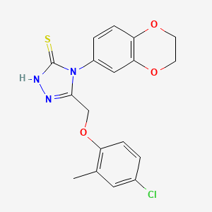 molecular formula C18H16ClN3O3S B4748666 5-[(4-chloro-2-methylphenoxy)methyl]-4-(2,3-dihydro-1,4-benzodioxin-6-yl)-4H-1,2,4-triazole-3-thiol 