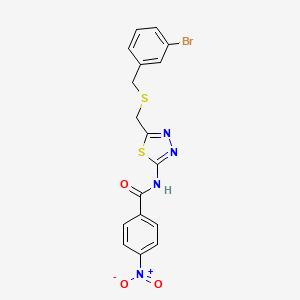 molecular formula C17H13BrN4O3S2 B4748674 N-(5-{[(3-bromobenzyl)thio]methyl}-1,3,4-thiadiazol-2-yl)-4-nitrobenzamide 