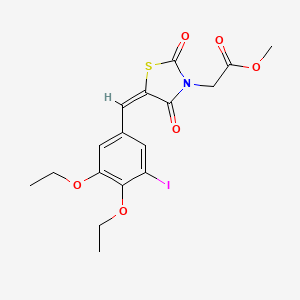 molecular formula C17H18INO6S B4748684 methyl [5-(3,4-diethoxy-5-iodobenzylidene)-2,4-dioxo-1,3-thiazolidin-3-yl]acetate 