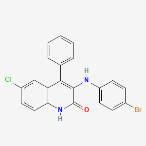 molecular formula C21H14BrClN2O B4748706 3-[(4-bromophenyl)amino]-6-chloro-4-phenylquinolin-2(1H)-one 