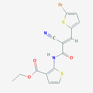 molecular formula C15H11BrN2O3S2 B4748713 ethyl 2-{[3-(5-bromo-2-thienyl)-2-cyanoacryloyl]amino}-3-thiophenecarboxylate 