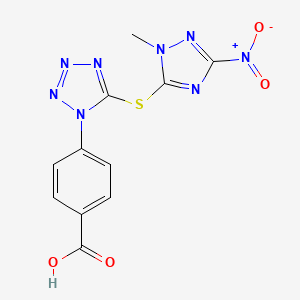 4-{5-[(1-methyl-3-nitro-1H-1,2,4-triazol-5-yl)thio]-1H-tetrazol-1-yl}benzoic acid