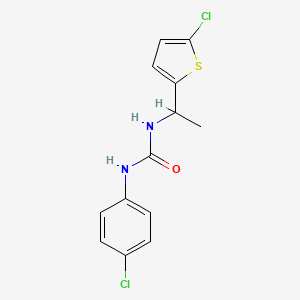 molecular formula C13H12Cl2N2OS B4748726 N-(4-chlorophenyl)-N'-[1-(5-chloro-2-thienyl)ethyl]urea 