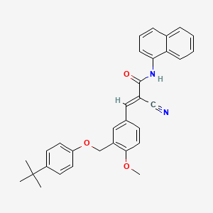 molecular formula C32H30N2O3 B4748744 3-{3-[(4-tert-butylphenoxy)methyl]-4-methoxyphenyl}-2-cyano-N-1-naphthylacrylamide 