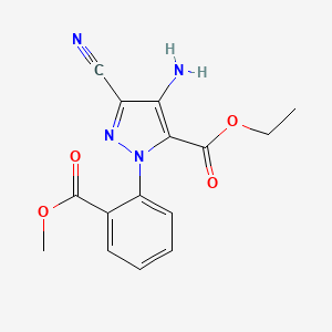 molecular formula C15H14N4O4 B4748753 ethyl 4-amino-3-cyano-1-[2-(methoxycarbonyl)phenyl]-1H-pyrazole-5-carboxylate 