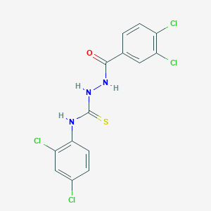 molecular formula C14H9Cl4N3OS B4748761 2-(3,4-dichlorobenzoyl)-N-(2,4-dichlorophenyl)hydrazinecarbothioamide 
