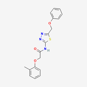 molecular formula C18H17N3O3S B4748766 2-(2-methylphenoxy)-N-[5-(phenoxymethyl)-1,3,4-thiadiazol-2-yl]acetamide 