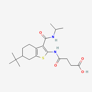 molecular formula C20H30N2O4S B4748775 4-({6-tert-butyl-3-[(isopropylamino)carbonyl]-4,5,6,7-tetrahydro-1-benzothien-2-yl}amino)-4-oxobutanoic acid 