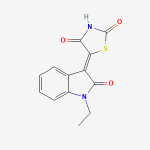 molecular formula C13H10N2O3S B4748780 5-(1-ethyl-2-oxo-1,2-dihydro-3H-indol-3-ylidene)-1,3-thiazolidine-2,4-dione 