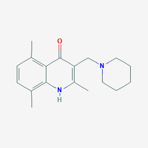 molecular formula C18H24N2O B4748788 2,5,8-trimethyl-3-(1-piperidinylmethyl)-4-quinolinol 
