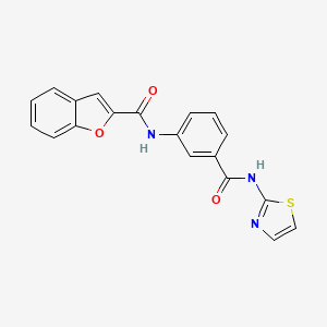 molecular formula C19H13N3O3S B4748790 N-{3-[(1,3-thiazol-2-ylamino)carbonyl]phenyl}-1-benzofuran-2-carboxamide 