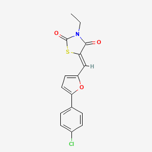 molecular formula C16H12ClNO3S B4748806 5-{[5-(4-chlorophenyl)-2-furyl]methylene}-3-ethyl-1,3-thiazolidine-2,4-dione 