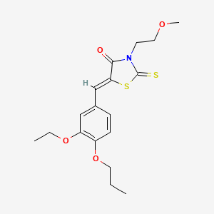 molecular formula C18H23NO4S2 B4748808 5-(3-ethoxy-4-propoxybenzylidene)-3-(2-methoxyethyl)-2-thioxo-1,3-thiazolidin-4-one 
