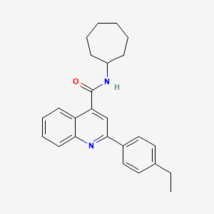 molecular formula C25H28N2O B4748829 N-cycloheptyl-2-(4-ethylphenyl)-4-quinolinecarboxamide 