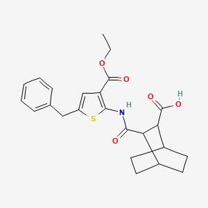 molecular formula C24H27NO5S B4748834 3-({[5-benzyl-3-(ethoxycarbonyl)-2-thienyl]amino}carbonyl)bicyclo[2.2.2]octane-2-carboxylic acid 