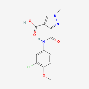 molecular formula C13H12ClN3O4 B4748843 3-{[(3-chloro-4-methoxyphenyl)amino]carbonyl}-1-methyl-1H-pyrazole-4-carboxylic acid 
