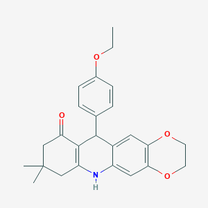 molecular formula C25H27NO4 B4748844 11-(4-ethoxyphenyl)-8,8-dimethyl-2,3,7,8,9,11-hexahydro[1,4]dioxino[2,3-b]acridin-10(6H)-one 