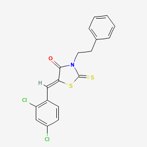 molecular formula C18H13Cl2NOS2 B4748880 5-(2,4-dichlorobenzylidene)-3-(2-phenylethyl)-2-thioxo-1,3-thiazolidin-4-one 