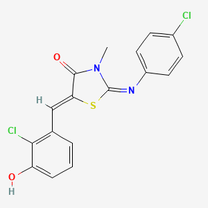molecular formula C17H12Cl2N2O2S B4748895 5-(2-chloro-3-hydroxybenzylidene)-2-[(4-chlorophenyl)imino]-3-methyl-1,3-thiazolidin-4-one 