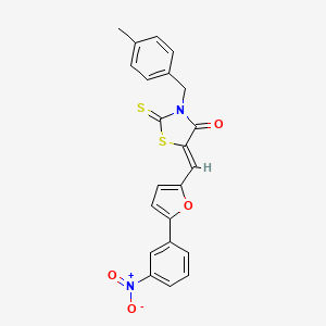 molecular formula C22H16N2O4S2 B4748900 3-(4-methylbenzyl)-5-{[5-(3-nitrophenyl)-2-furyl]methylene}-2-thioxo-1,3-thiazolidin-4-one 