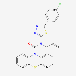 molecular formula C24H17ClN4OS2 B4748916 N-allyl-N-[5-(4-chlorophenyl)-1,3,4-thiadiazol-2-yl]-10H-phenothiazine-10-carboxamide 